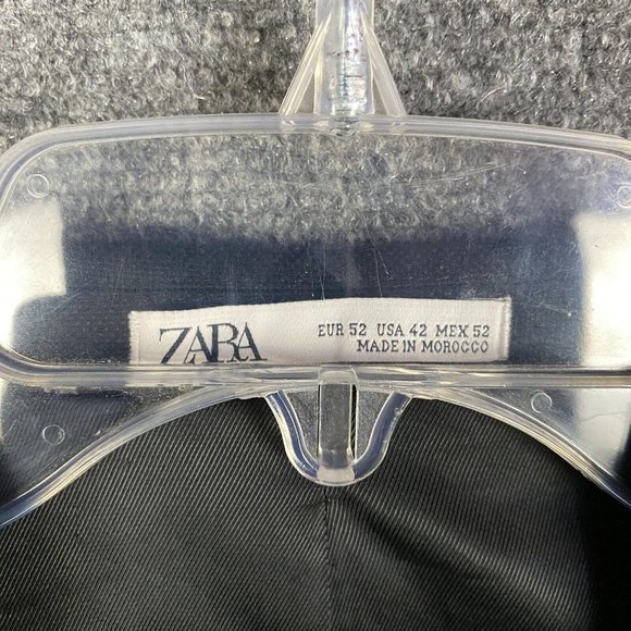 Zara Blazer Men's Size 42 Striped Black Polyester Blend 2 Buttons Formal - Picture 9 of 10